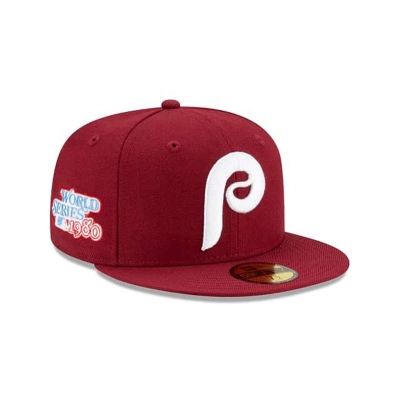 Red Philadelphia Phillies Hat - New Era MLB Green Paisley Undervisor 59FIFTY Fitted Caps USA3210965